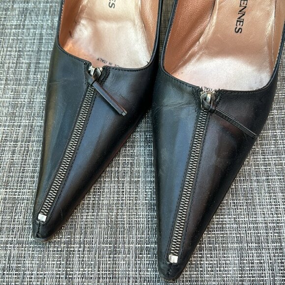 Vintage leather pointed toe heel - Picture 4 of 9